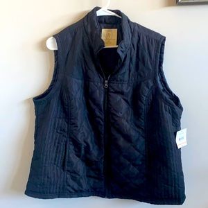 NWT Black Quilted Vest 2x